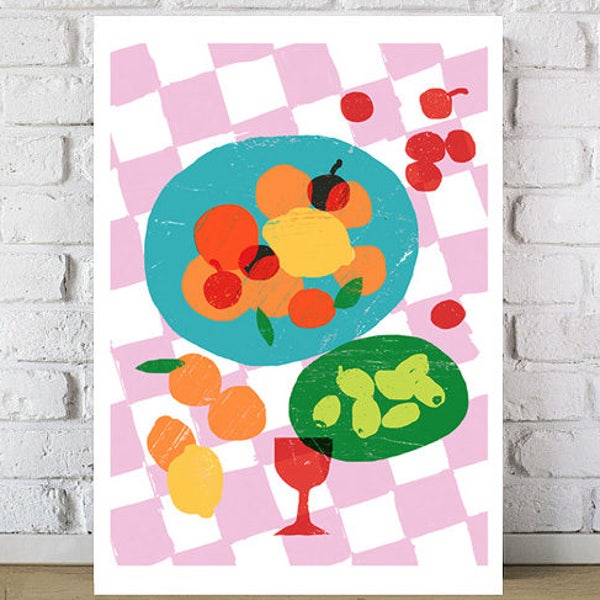 Summer Picnic  - Kitchen poster print 20"x27" - archival fine art giclée print