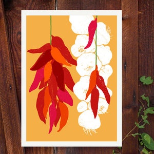 Ristras - Impression d'art de cuisine - 11"x15" - impression giclée d'art d'archives