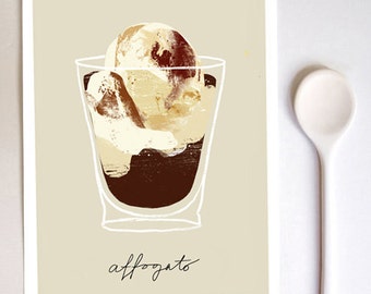 Affogato coffee Kitchen Art Print  - high quality fine art print