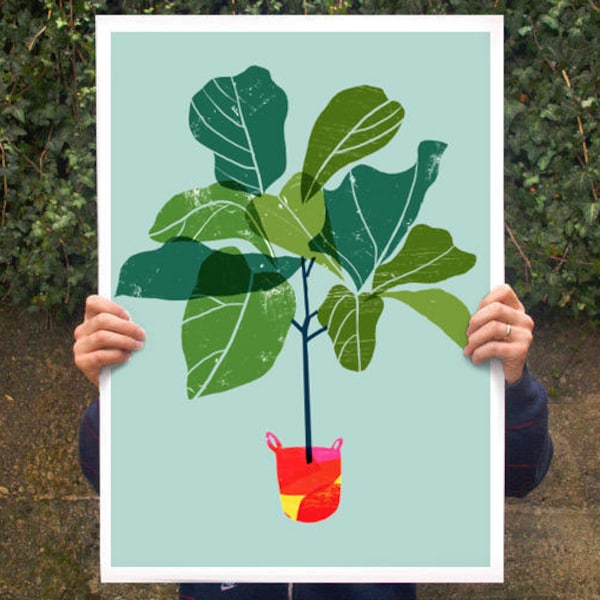 Fiddle Leaf Fig Tree 2 - Tropical leaf print / high quality fine art print