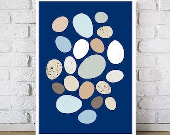 Kitchen Poster - Indigo Eggs  20x27" - high quality fine art print