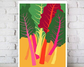 Rainbow Chard Poster print 20"x27 » - tirage giclée d’archives fine art