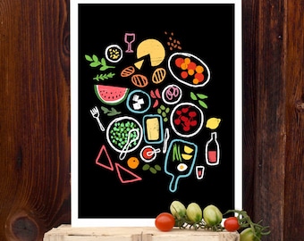 Picnic is a state of mind 11"x15" Foodie Print - archival fine art giclée print