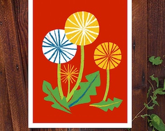 Dandelions Art Print - 8.3" x 11.7"/A4/ - archival fine art giclée print