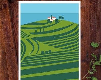 Vineyards art print  20"x27" - archival fine art giclée print