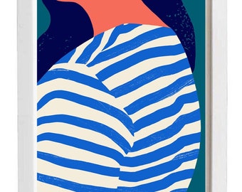 Strepen - Mediterrane kunstprint 28x38 cm / 11 "x 15" / 28x38 cm - archief fine art giclée print