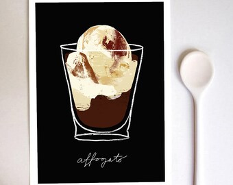 Affogato koffie Black Kitchen Art Print - hoge kwaliteit fine art print