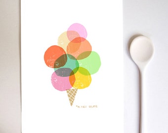 Mi piace gelato / Ice cream print 8.3x11.7" / high quality fine art print