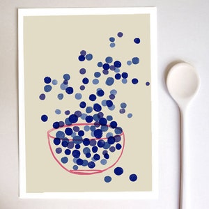 Kitchen Art print Blueberry Summer Fruit Art / high quality fine art print image 1