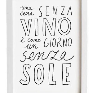 Typography Print VINO high quality fine art print 11x15 archival fine art giclée print image 2