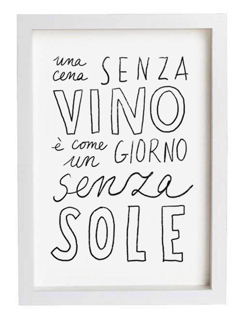 Typography Print VINO high quality fine art print 11x15 archival fine art giclée print image 2