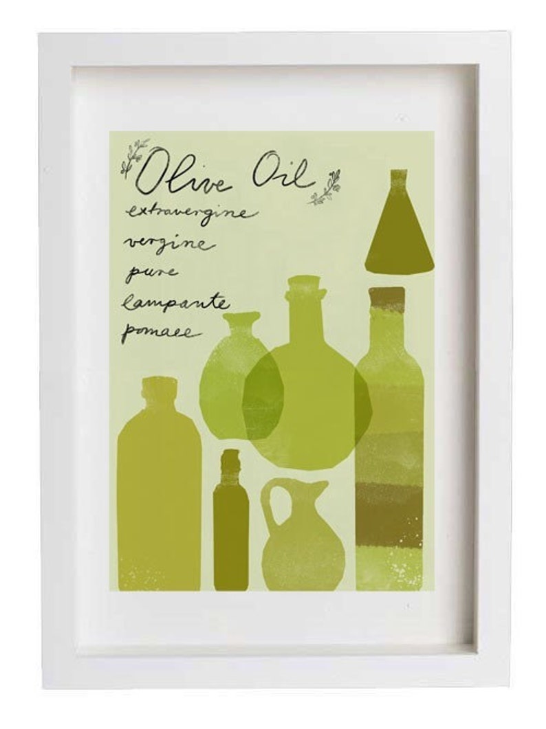 Art for kitchen OLIVE OIL Containers / high quality fine art print by Anek image 2