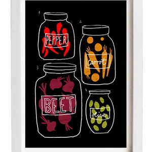 Science of pickles Kitchen Art Print 11x15 Food illustration archival fine art giclée print image 3