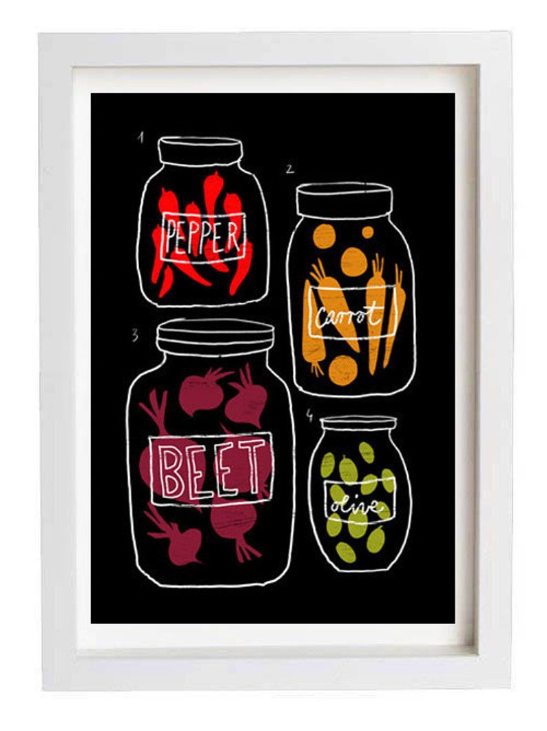 Science of pickles Kitchen Art Print 11x15 Food illustration archival fine art giclée print image 3