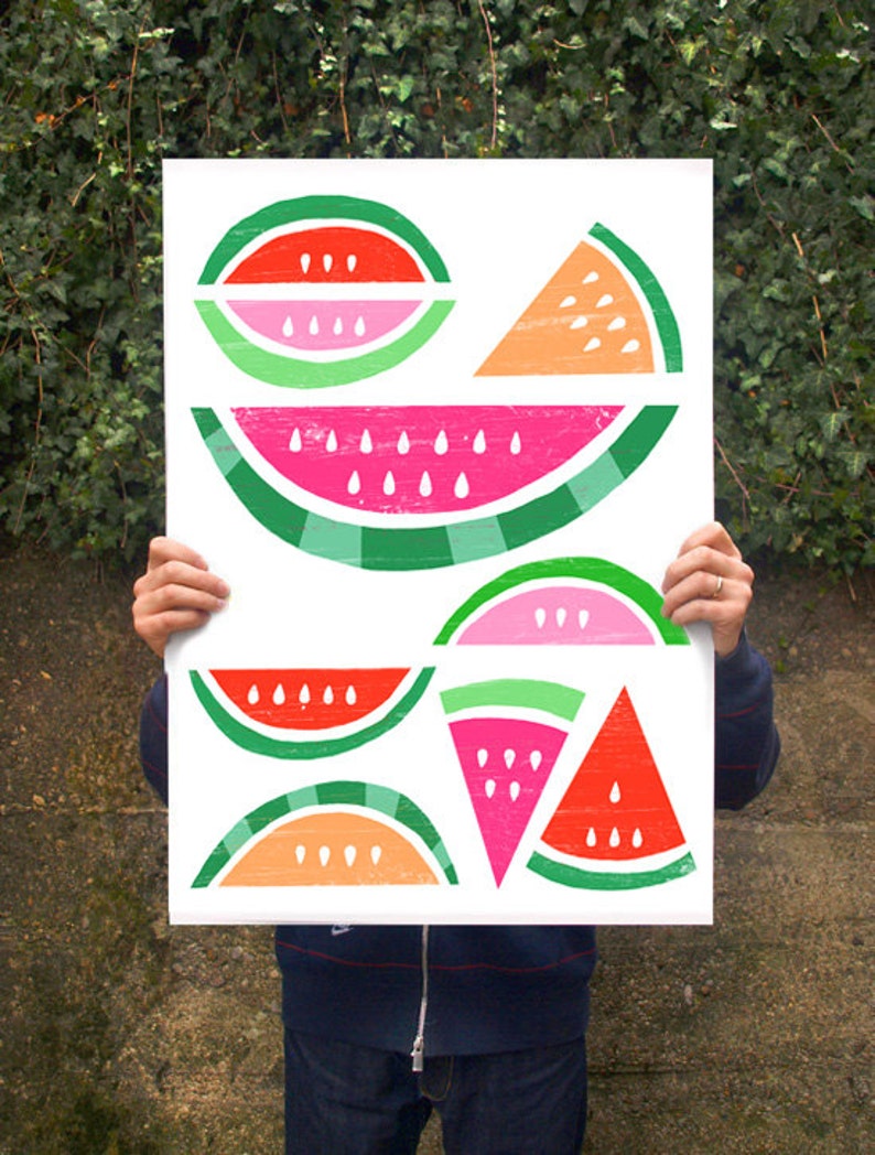 Watermelon Paradise print / White 11x15 archival fine art giclée print image 2