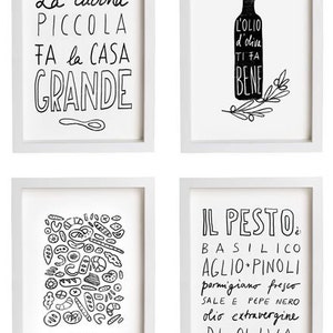 11x15' LA CUCINA italian kitchen print italy art quote typographic archival fine art giclée print image 4