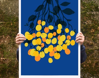 Yellow Cherry Tomatoes Poster print  20"x27" - archival fine art giclée print