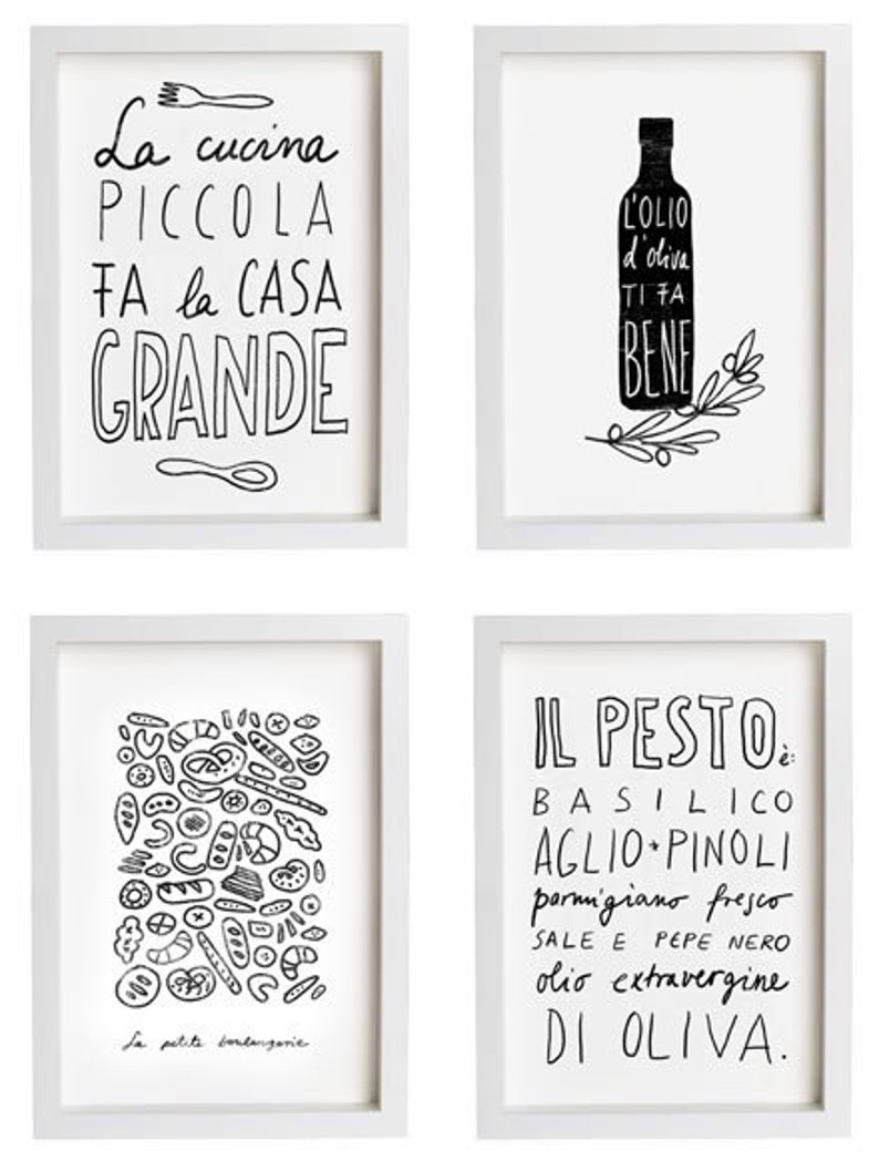 Italian Recipe PESTO italian kitchen poster italy art typographic high quality fine art print image 3