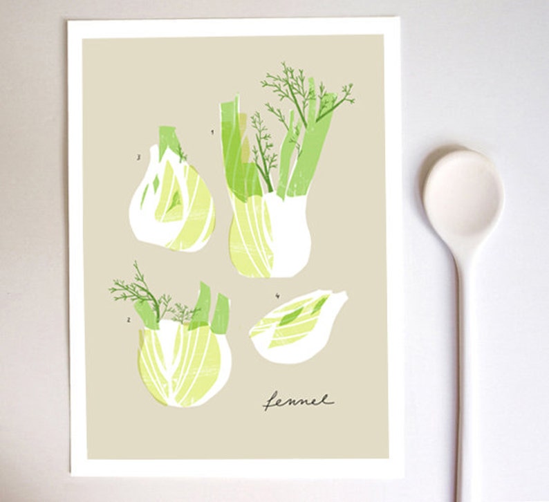 Fennel Vegetable art print 11x15 archival fine art giclée print image 2