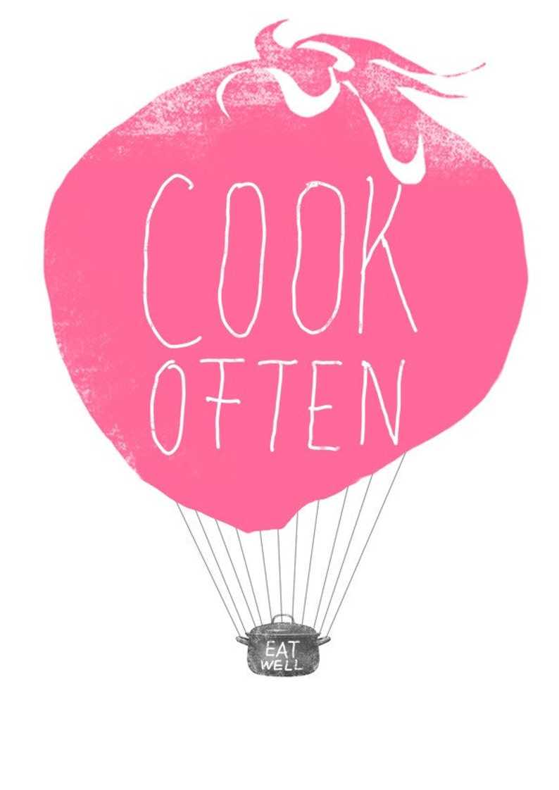 Art for Kitchen Cook Often Eat Well Balloon / high quality fine art print image 2