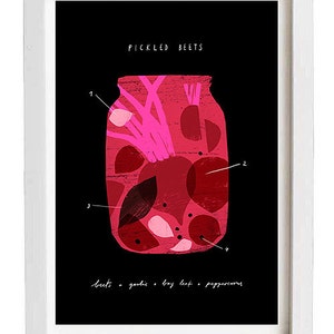 Pickled Beets - Foodie art print - 11"x15" - archival fine art giclée print