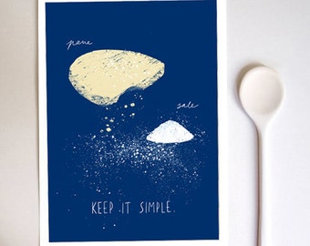 Keep it simple art print - Pane e sale 11"x15"  Bread and salt - archival fine art giclée print