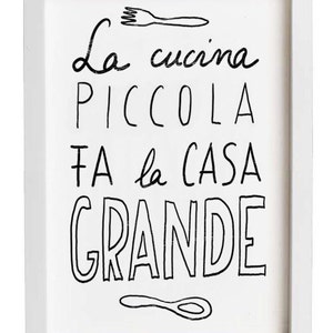 11x15' LA CUCINA italian kitchen print italy art quote typographic archival fine art giclée print image 2