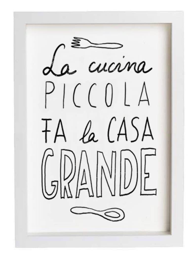 Anek LA CUCINA Kitchen Art Typography Print high quality fine art print image 2