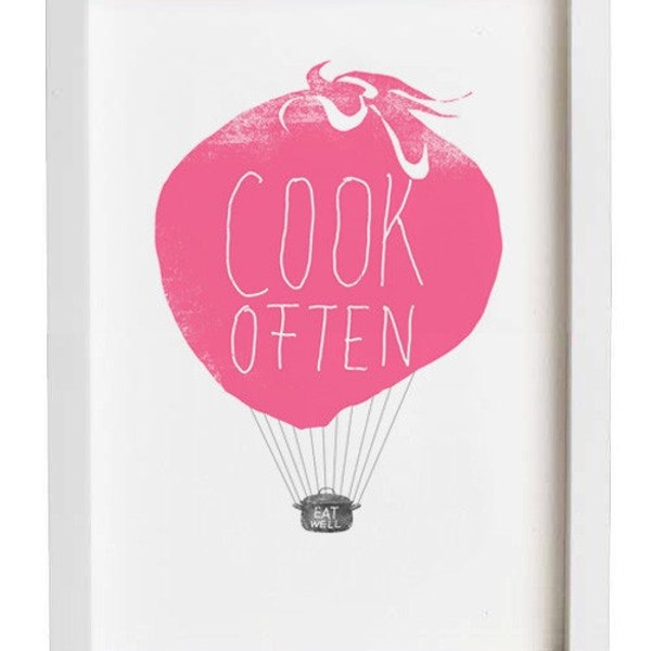 Art for Kitchen Cook Often Eat Well Balloon / high quality fine art print