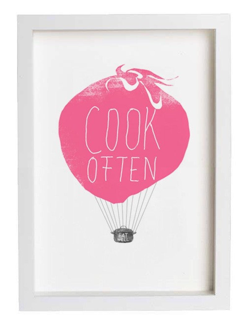 Art for Kitchen Cook Often Eat Well Balloon / high quality fine art print image 1