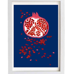 Obst-Kunstdruck - Indigo Granatapfel - 11 "x 15" - Archiv Fine Art Giclée-Druck