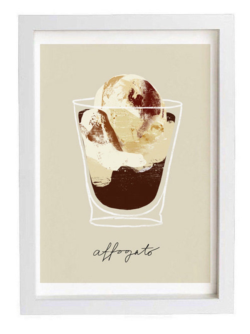 Affogato coffee Kitchen Art Print high quality fine art print image 2