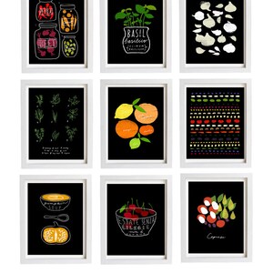 Food Art print Italian Insalata Caprese BLACK / high quality fine art print image 3