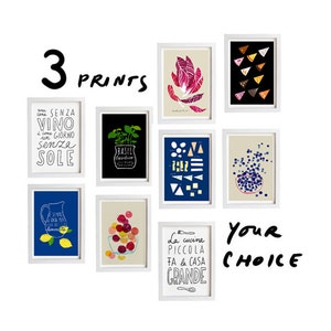 Your Choice Print Set of 3 - 11"x15" - Food Art - Kitchen Print Set - archival fine art giclée prints