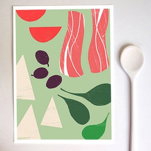 Green Breakfast art print  11"x15" - archival fine art giclée print