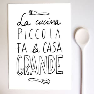 Anek LA CUCINA Kitchen Art Typography Print high quality fine art print image 1