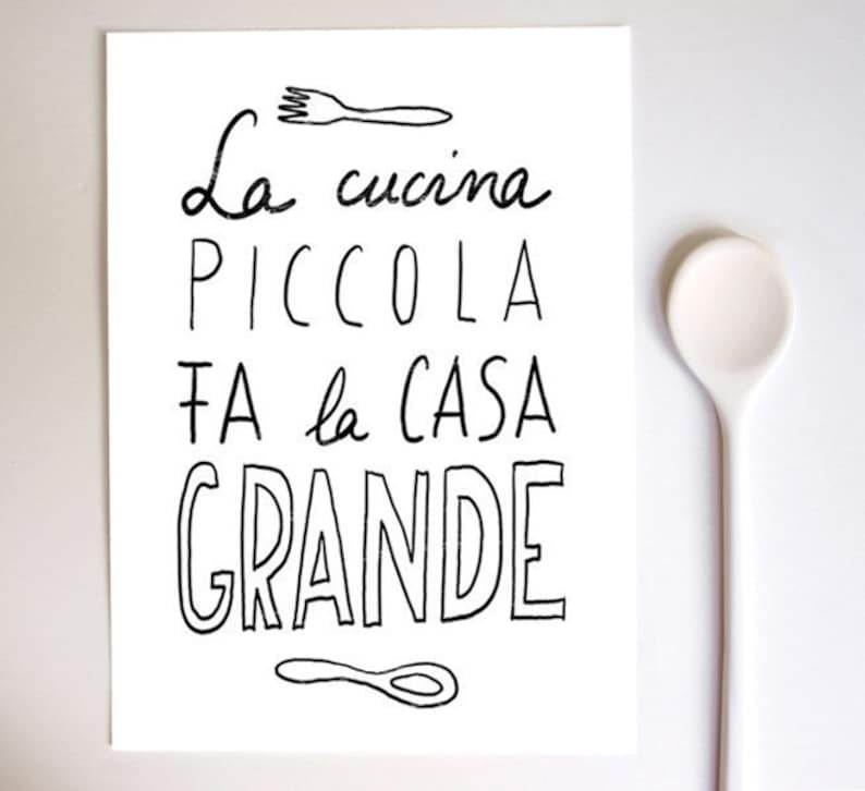 Anek LA CUCINA Kitchen Art Typography Print high quality fine art print image 1