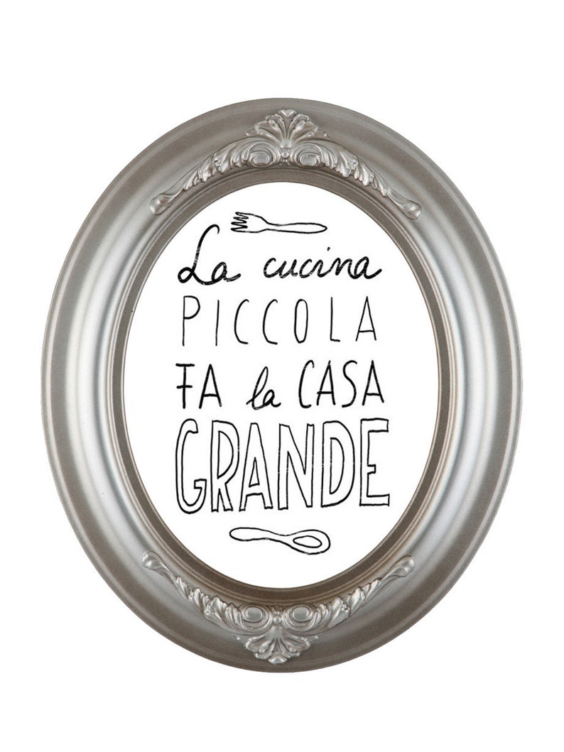 Anek LA CUCINA Kitchen Art Typography Print high quality fine art print image 4