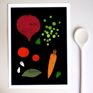 Good Food 2 Kitchen print 8.3" x 11.7"- A4 food illustration - high quality fine art print