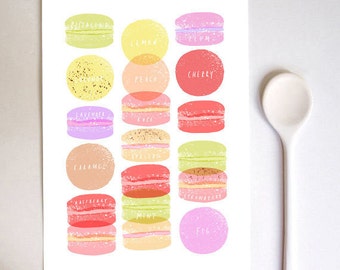 Macarons Love / Art Print / high quality fine art giclée reproduction print