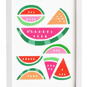 Summer Fruit Poster print Watermelon Paradise / White 20x27 archival fine art giclée print image 2