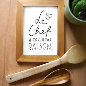 French Kitchen Art Le Chef 11x15 archival fine art giclée print image 2