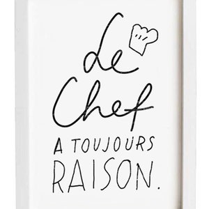 French Kitchen Art Le Chef 11x15 archival fine art giclée print image 1