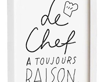 French Kitchen Art - Le Chef - 11"x15" - archief fine art giclée print