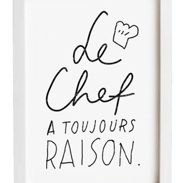 French Kitchen Art - Le Chef - 11"x15" - archival fine art giclée print