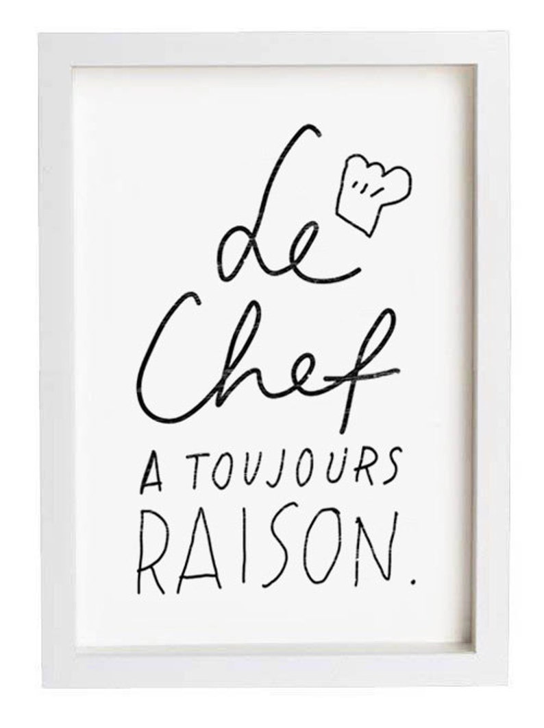 French Kitchen Art Le Chef 11x15 archival fine art giclée print image 1