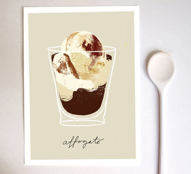 Affogato coffee Kitchen Art Print high quality fine art print image 1