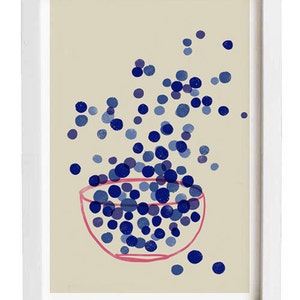 Blueberry Art poster print Kitchen Summer Fruit Art / 20x27 archival fine art giclée print image 2