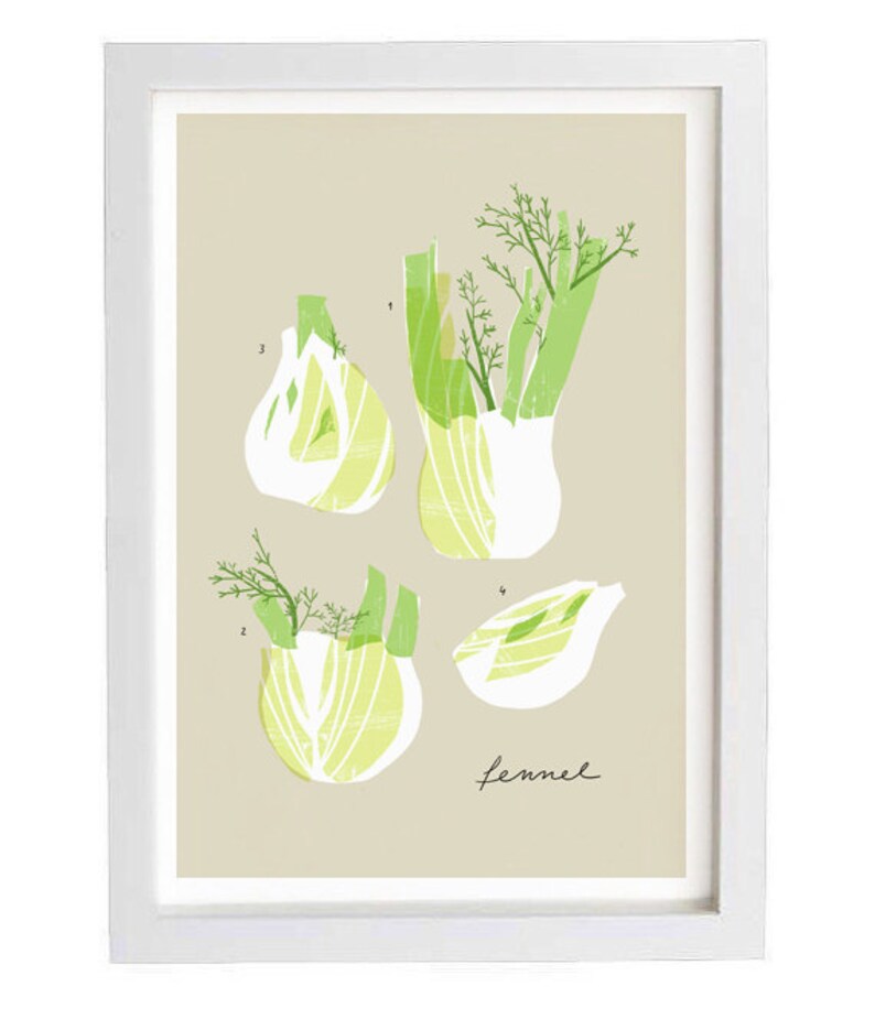 Fennel Vegetable art print 11x15 archival fine art giclée print image 1