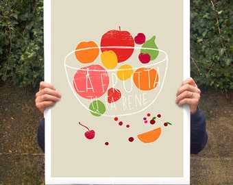 Fruit Kitchen Poster print La Frutta  20"x27" - archival fine art giclée print